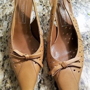 SAKS FIFTH AVE Camel Slingback NEW $185